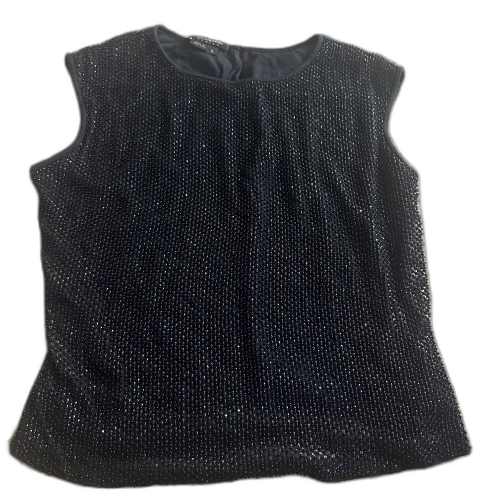 Pamela Dennis Womans Beaded Sequin Top Size 8